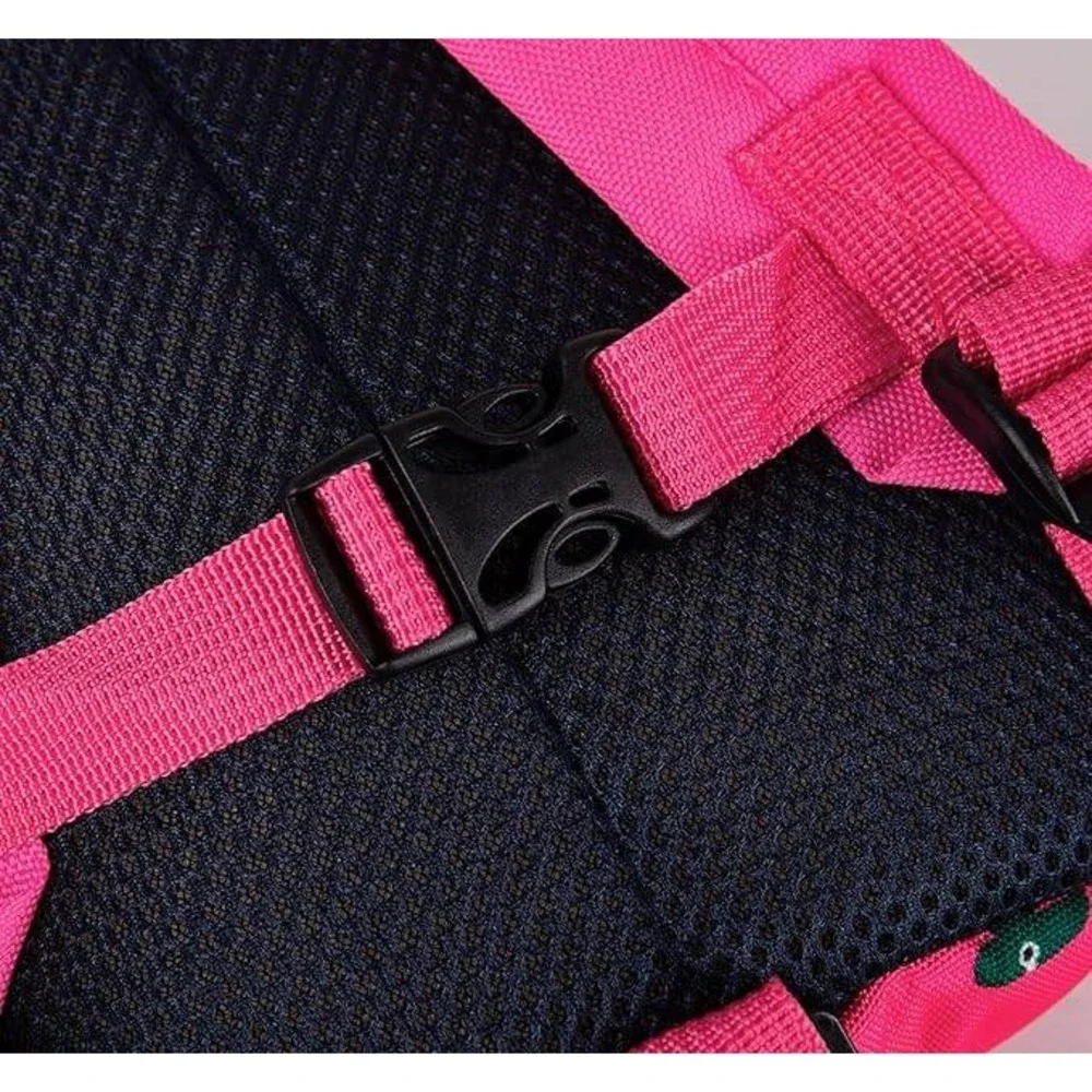 Pink Dinosaur Toddler Backpack with Detachable Safety Leash and 3D Spikes